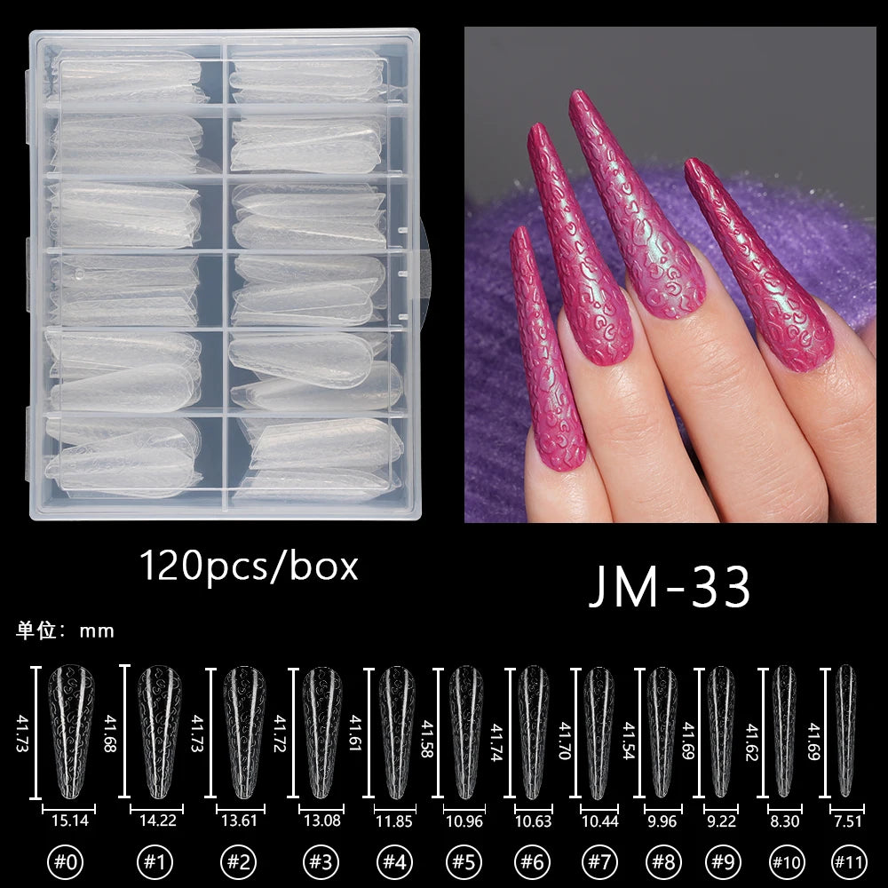 Wholesale 120pcs Russian Almond Dual Forms 26 Styles Quick Building Nail Model Extension Oval Stiletto Coffin Plastic Nail Forms