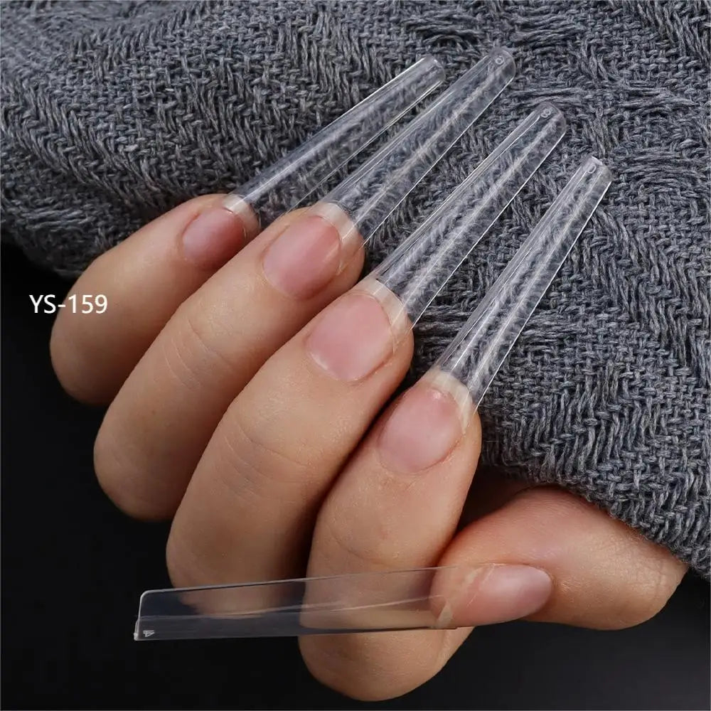 Super Long XXXL Nail Tips Clear False Nail French Non C Curve Xxl Square Stiletto Coffin Tapered Square Soft Gel Nail Tips