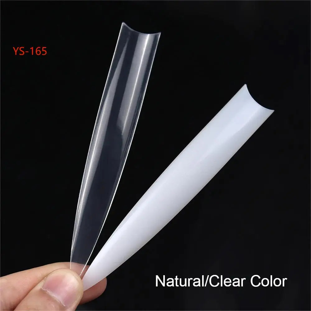 Super Long XXXL Nail Tips Clear False Nail French Non C Curve Xxl Square Stiletto Coffin Tapered Square Soft Gel Nail Tips