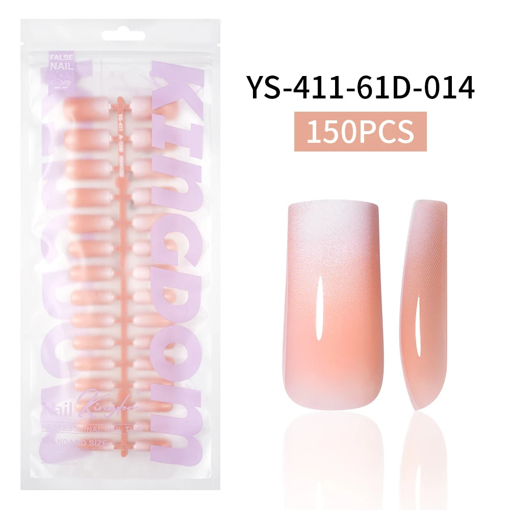 Wholesaler Private Label 150Pcs Nude Pink Gradient Fake Nails Press on Short Square Almond Ombre Press on Nails