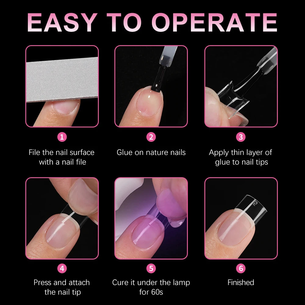 Wholesale 100pcs Clear Half Cover Matte Short French Square Nail Art Tips False Nail Extensions for Manicure for Finger