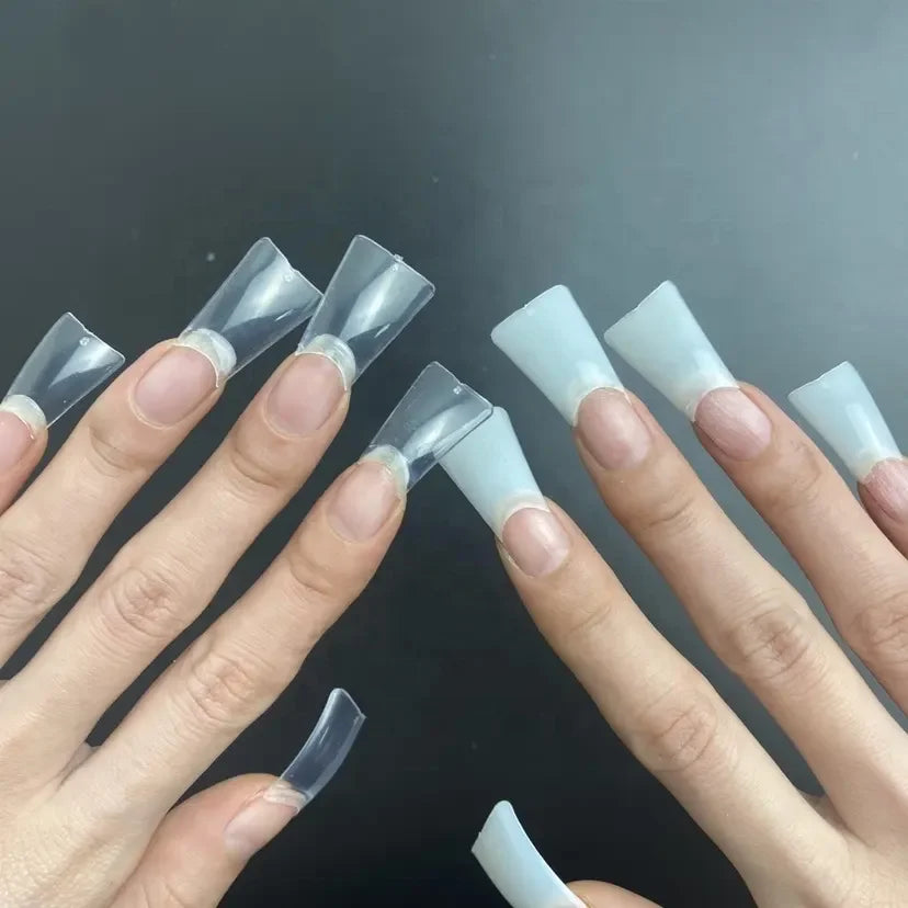 500Pcs/Box Private Label Wholesale Shaped Wide Duck Feet False Fingernails Acrylic Gel Nail Tips Extension Duck Nail Tips