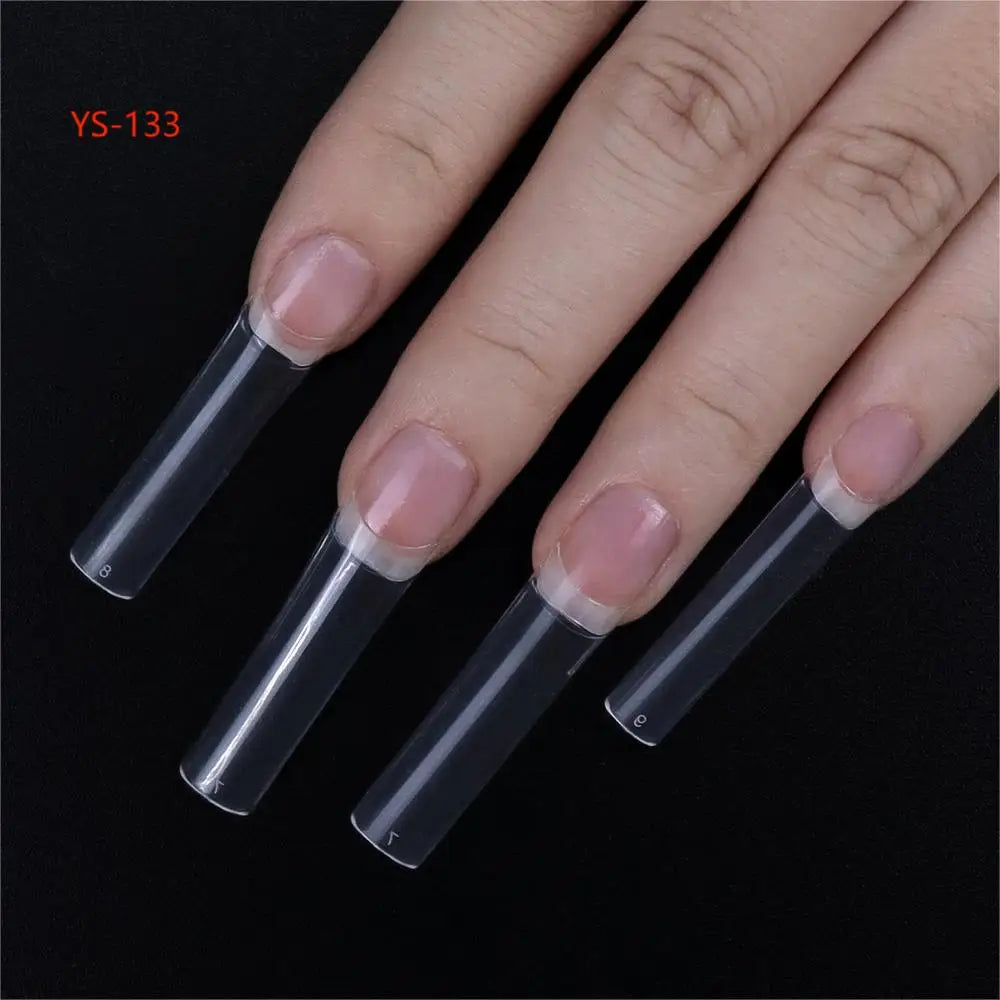 Super Long XXXL Nail Tips Clear False Nail French Non C Curve Xxl Square Stiletto Coffin Tapered Square Soft Gel Nail Tips