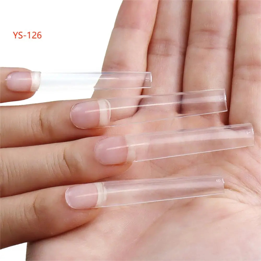 Super Long XXXL Nail Tips Clear False Nail French Non C Curve Xxl Square Stiletto Coffin Tapered Square Soft Gel Nail Tips