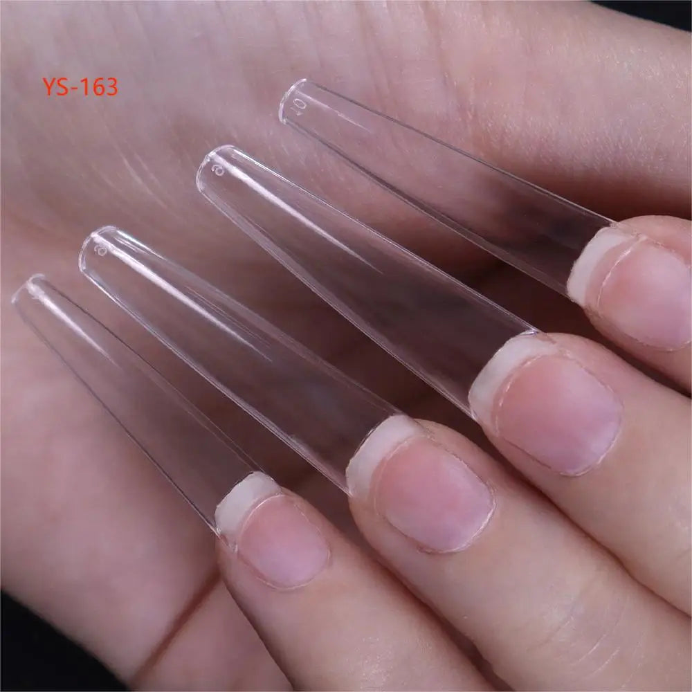 Super Long XXXL Nail Tips Clear False Nail French Non C Curve Xxl Square Stiletto Coffin Tapered Square Soft Gel Nail Tips