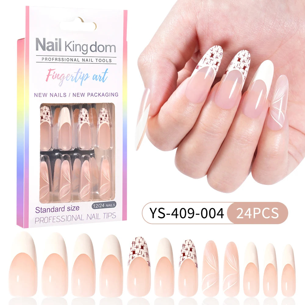 French Tip Manicure Stick on Nails