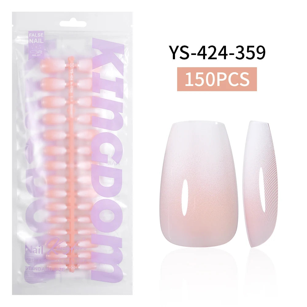 Wholesaler Private Label 150Pcs Nude Pink Gradient Fake Nails Press on Short Square Almond Ombre Press on Nails