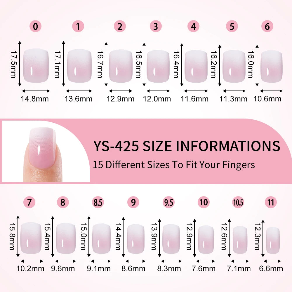 Wholesaler Private Label 150Pcs Nude Pink Gradient Fake Nails Press on Short Square Almond Ombre Press on Nails