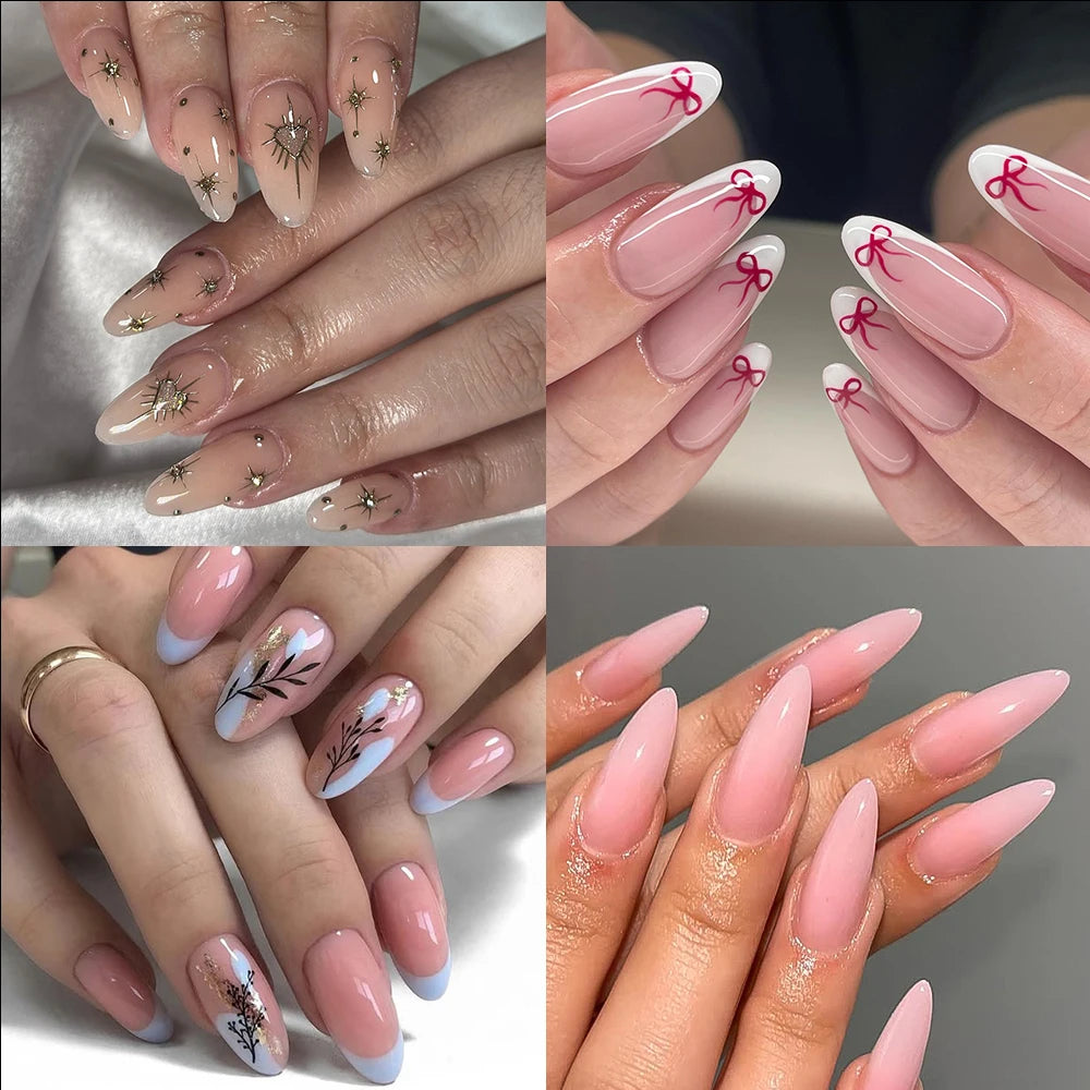 Wholesale 120/240Pcs Full Cover Almond False Nail Tips Supplies Clear Extra Short Almond Nail Tips