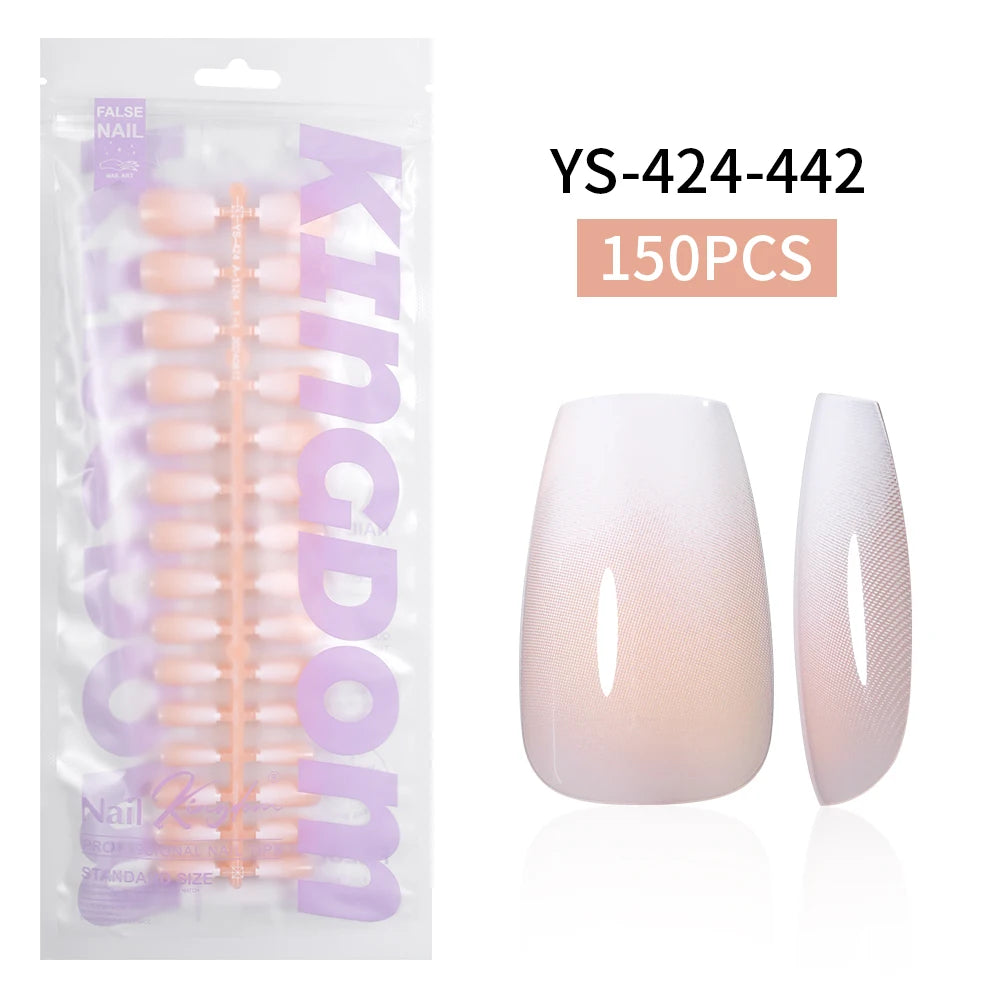 Wholesaler Private Label 150Pcs Nude Pink Gradient Fake Nails Press on Short Square Almond Ombre Press on Nails