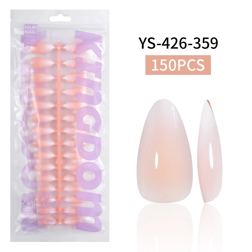 Wholesaler Private Label 150Pcs Nude Pink Gradient Fake Nails Press on Short Square Almond Ombre Press on Nails