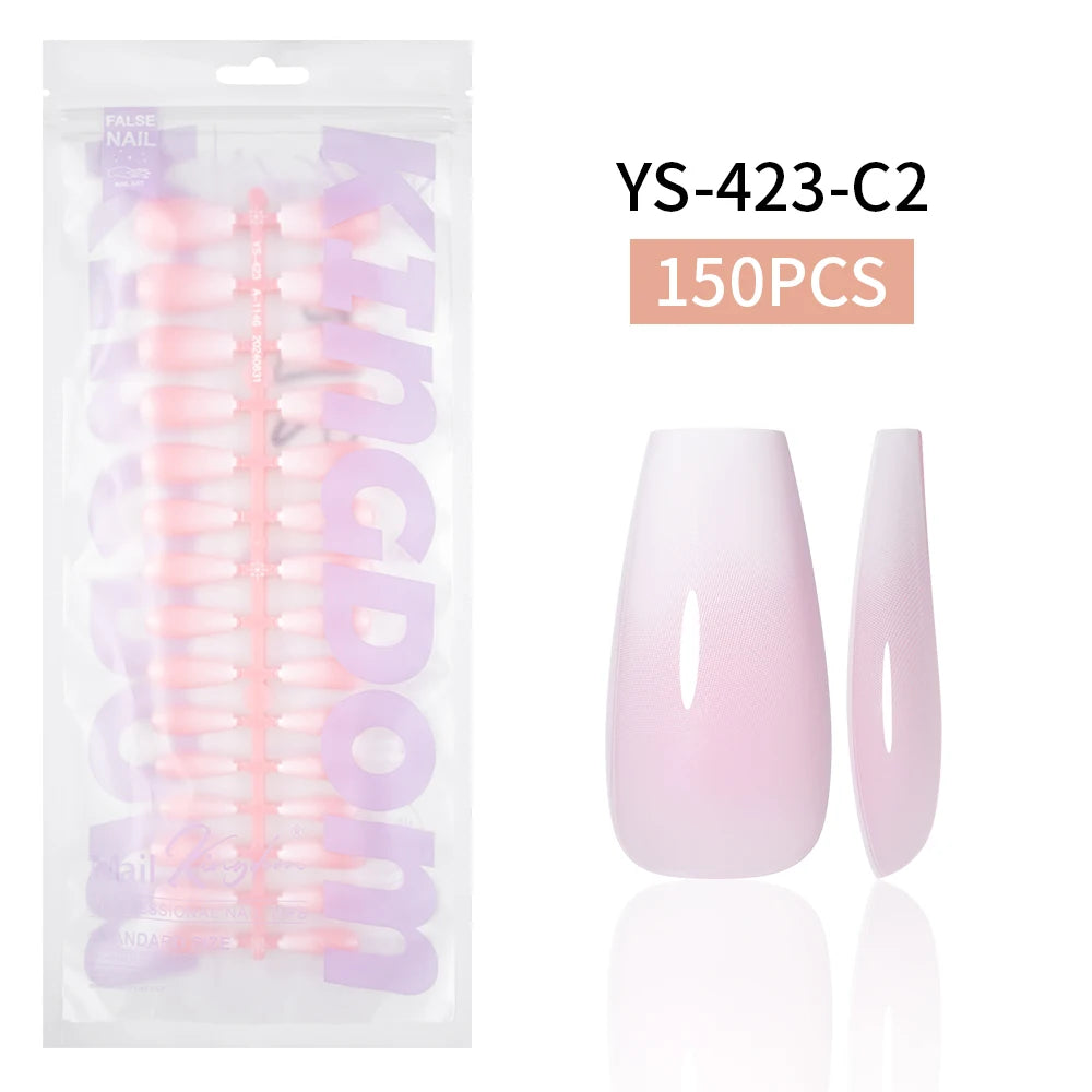 Wholesaler Private Label 150Pcs Nude Pink Gradient Fake Nails Press on Short Square Almond Ombre Press on Nails