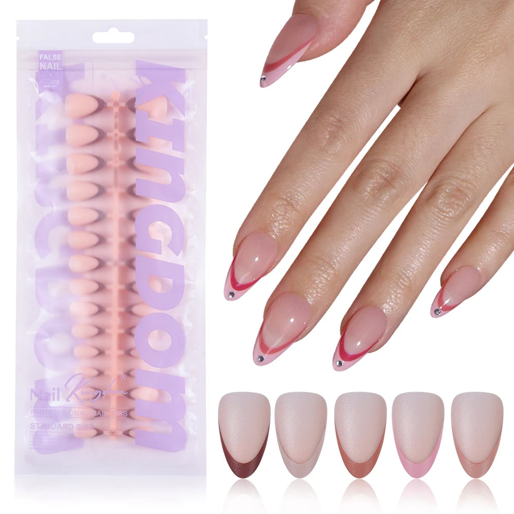 Private Label Wholesale 150pcs Private Label Soft Gel False Nail Nude Almond Square French Press on Nails for Nails Extension