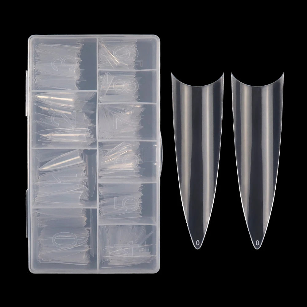 Factory OEM Wholesale 504pcs/box False Artificial Fingernails New French Long Stiletto Nail Tips
