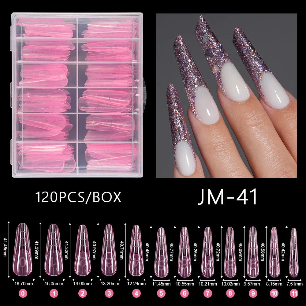 OEM ODM Quick Building Mold Nail Tool 120Pcs Extension Form Tips Pink French Silicone Molds Plastic Dual Form Nail Tips