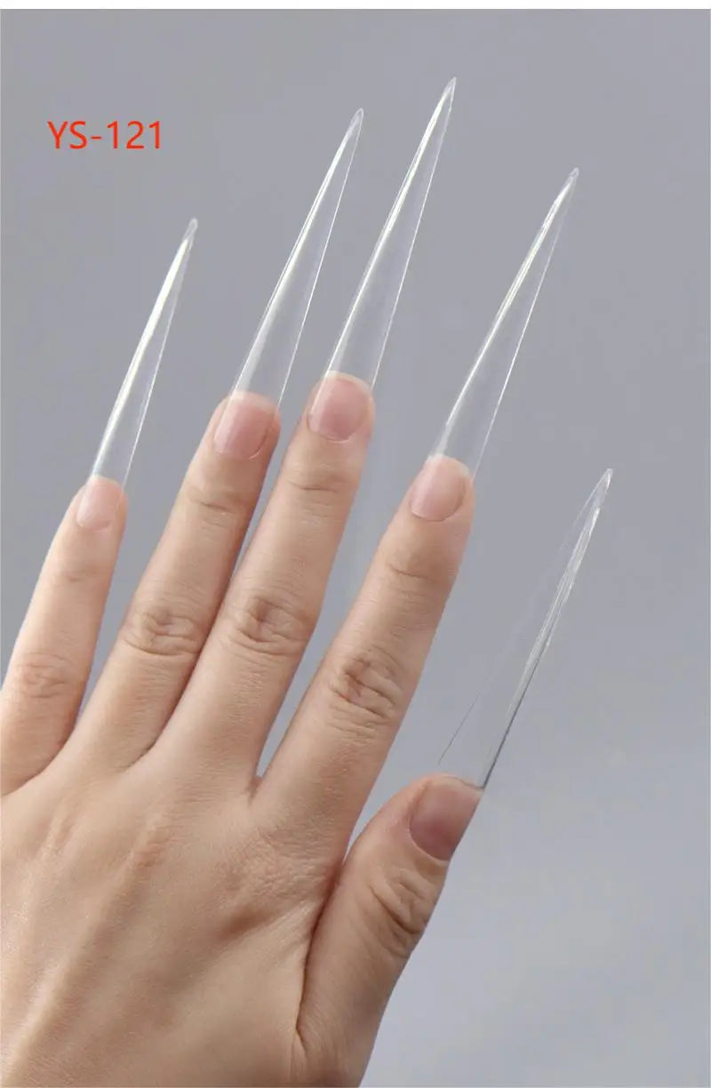 Super Long XXXL Nail Tips Clear False Nail French Non C Curve Xxl Square Stiletto Coffin Tapered Square Soft Gel Nail Tips