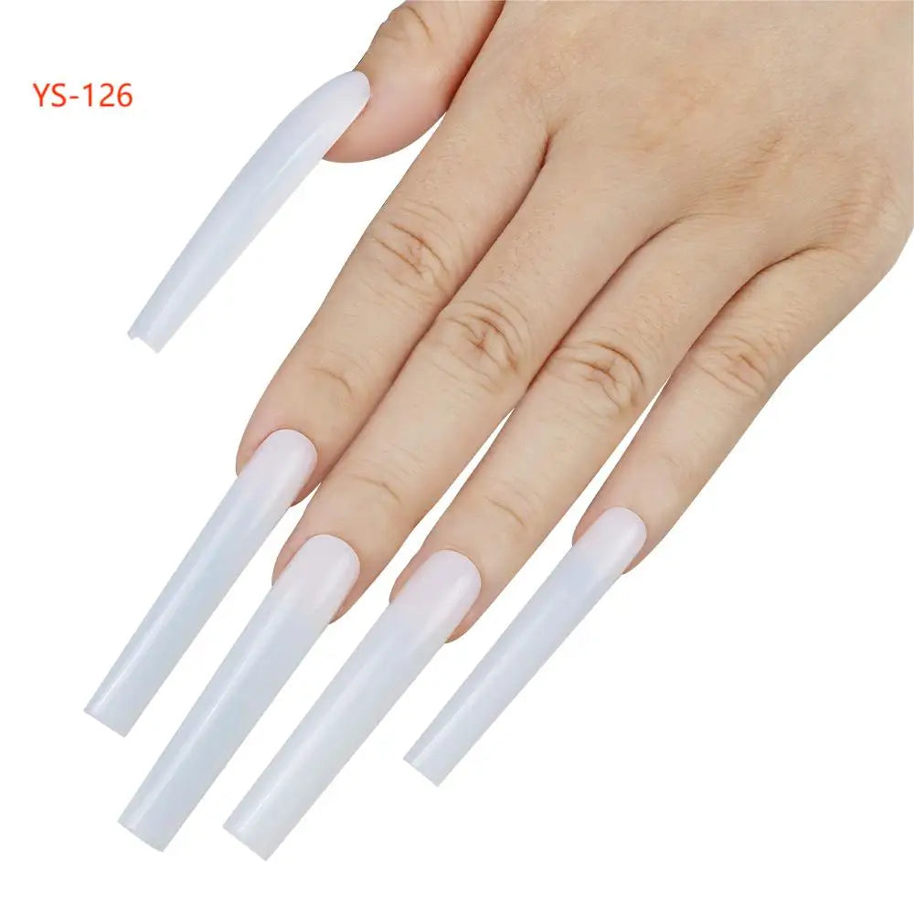 Super Long XXXL Nail Tips Clear False Nail French Non C Curve Xxl Square Stiletto Coffin Tapered Square Soft Gel Nail Tips