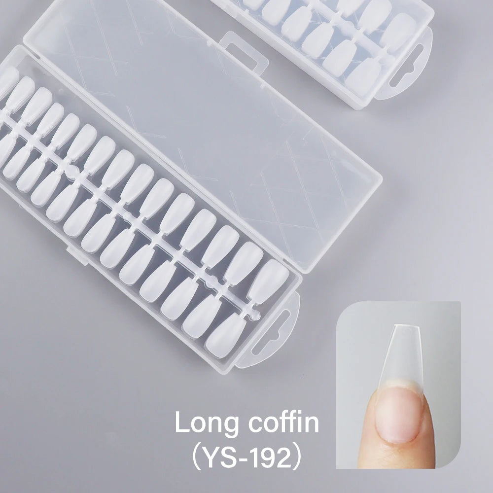 Wholesale Hot Sale Nail Salon 240 Pieces Non-Trace Nail Tip Transparent Matte Fingernail Soft Gel X Full Cover Nail Tips