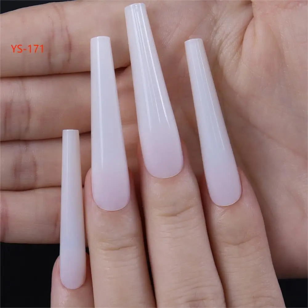 Super Long XXXL Nail Tips Clear False Nail French Non C Curve Xxl Square Stiletto Coffin Tapered Square Soft Gel Nail Tips