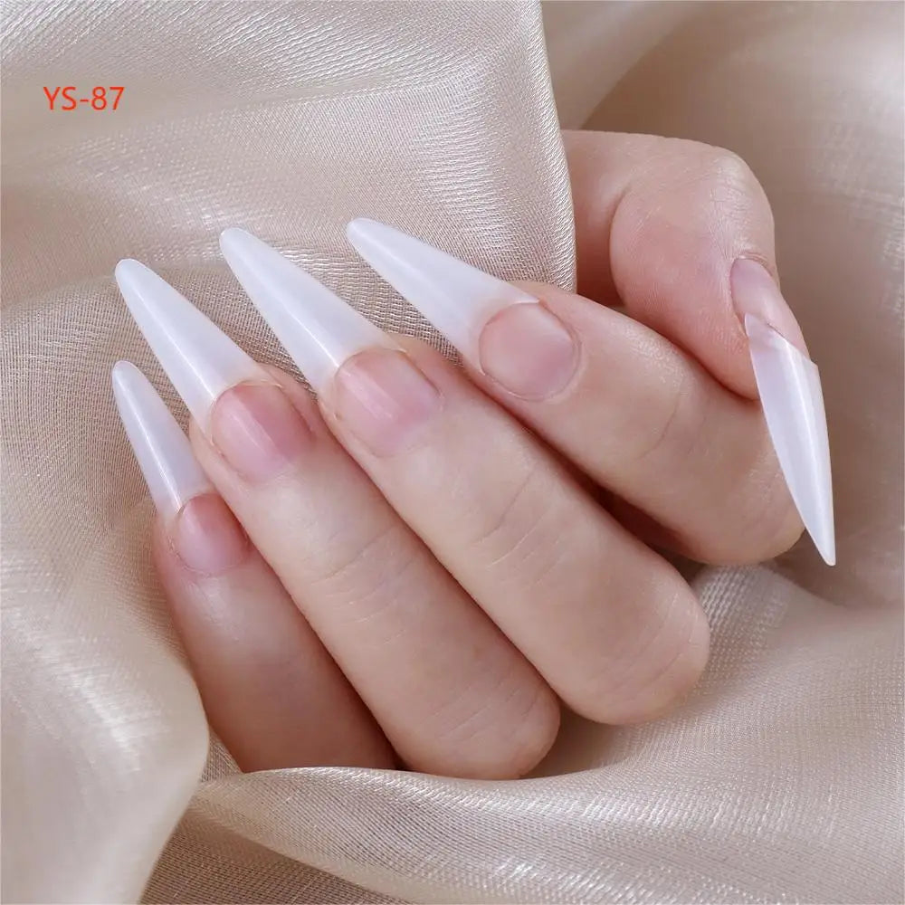 Super Long XXXL Nail Tips Clear False Nail French Non C Curve Xxl Square Stiletto Coffin Tapered Square Soft Gel Nail Tips
