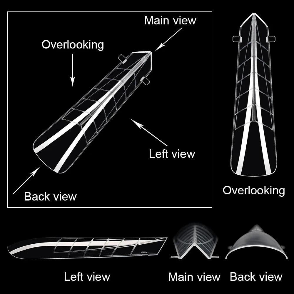 New Wholesale 120Pcs Pyramid Edge Nail Mold Tips 12 Size Full Cover Reusable Acrylic Extension Clear Pyramid Plastic Nail Form