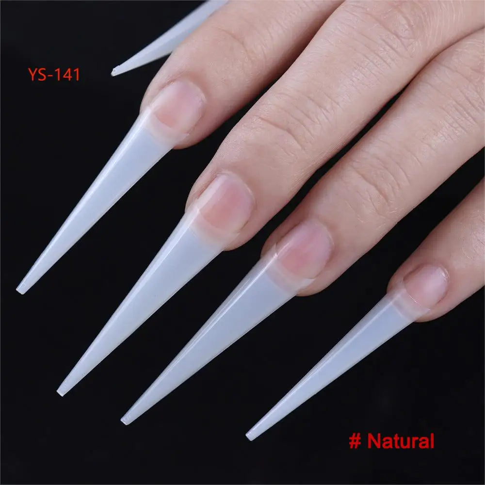 Super Long XXXL Nail Tips Clear False Nail French Non C Curve Xxl Square Stiletto Coffin Tapered Square Soft Gel Nail Tips