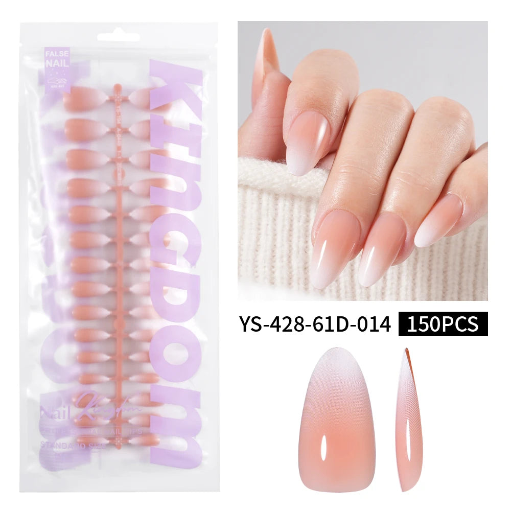 Wholesaler Private Label 150Pcs Nude Pink Gradient Fake Nails Press on Short Square Almond Ombre Press on Nails