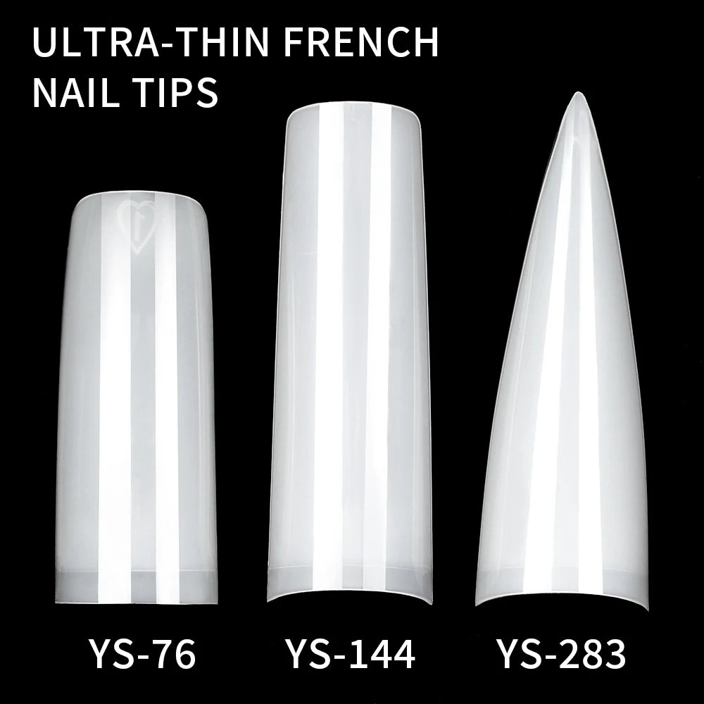 Tapered Square Nail Tips 500pcs/box XXXL French Ultra Thin Half Cover No C Curve Straight Soft Gel French Square Nail Tips