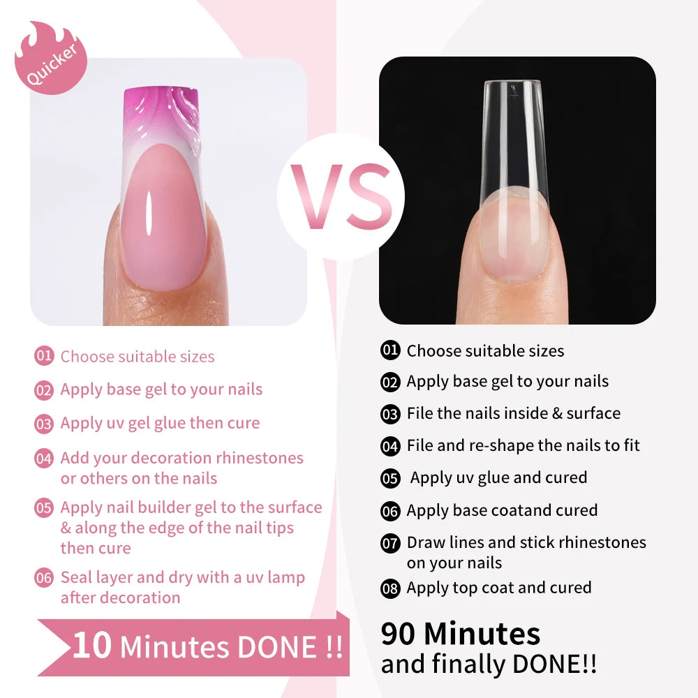 Custom Designed Luxury Diamond False Nails Full Cover Medium Square Handmade 3D Flower Rhinestone Gel French Press on Nails