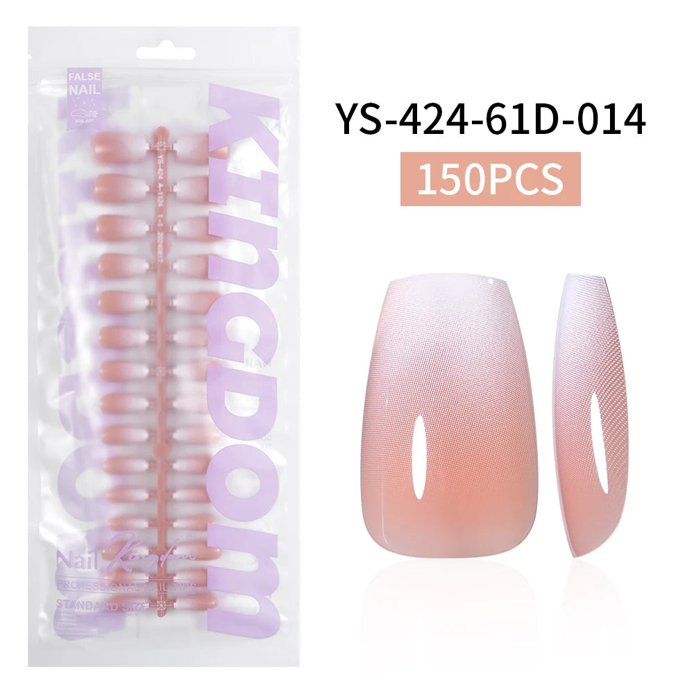 Wholesaler Private Label 150Pcs Nude Pink Gradient Fake Nails Press on Short Square Almond Ombre Press on Nails