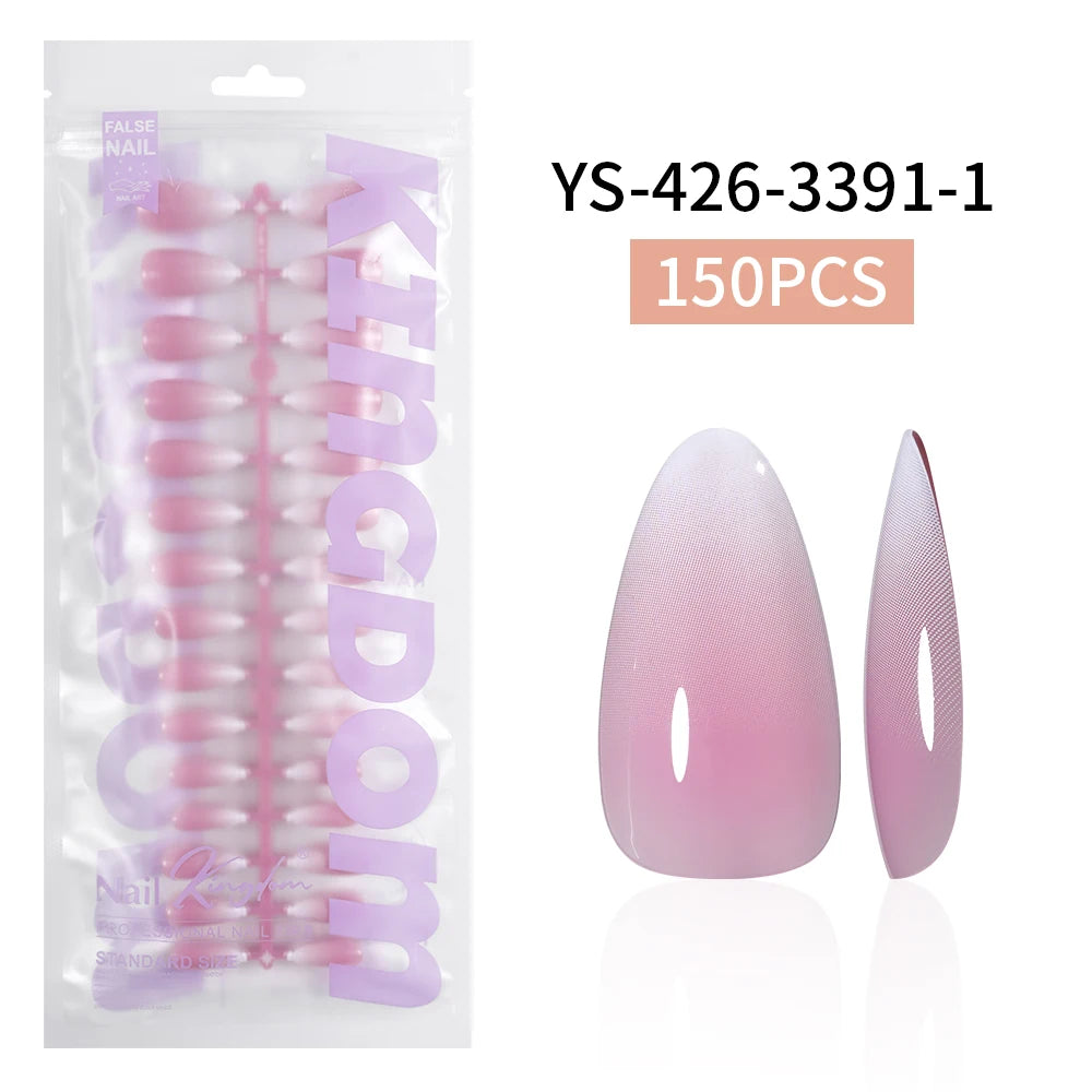 Wholesaler Private Label 150Pcs Nude Pink Gradient Fake Nails Press on Short Square Almond Ombre Press on Nails