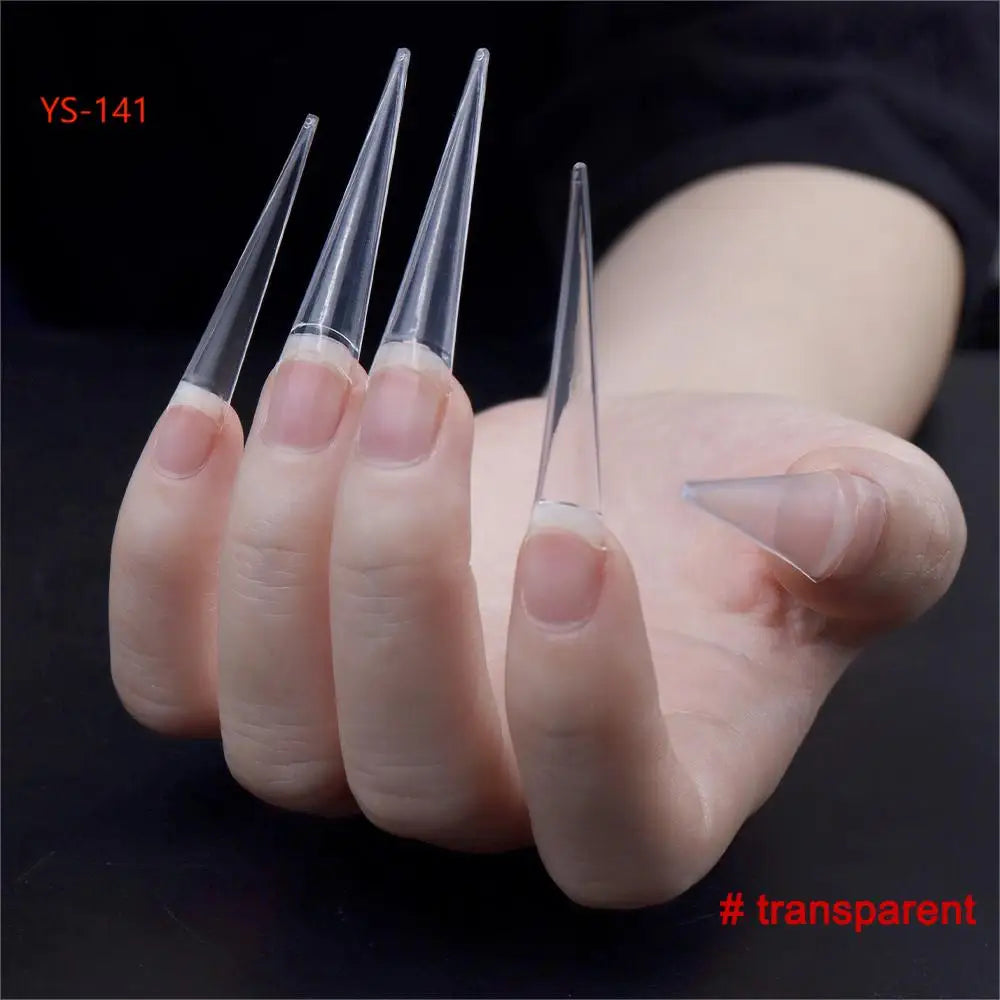 Super Long XXXL Nail Tips Clear False Nail French Non C Curve Xxl Square Stiletto Coffin Tapered Square Soft Gel Nail Tips