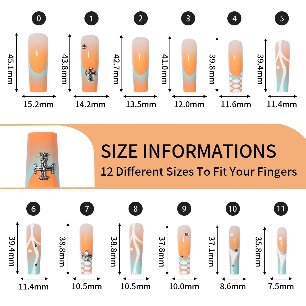 Private Label Wholesale Custom 24pcs French Style Press on Nail Long Square Rhinestone Luxury Press on Nails With Diamond