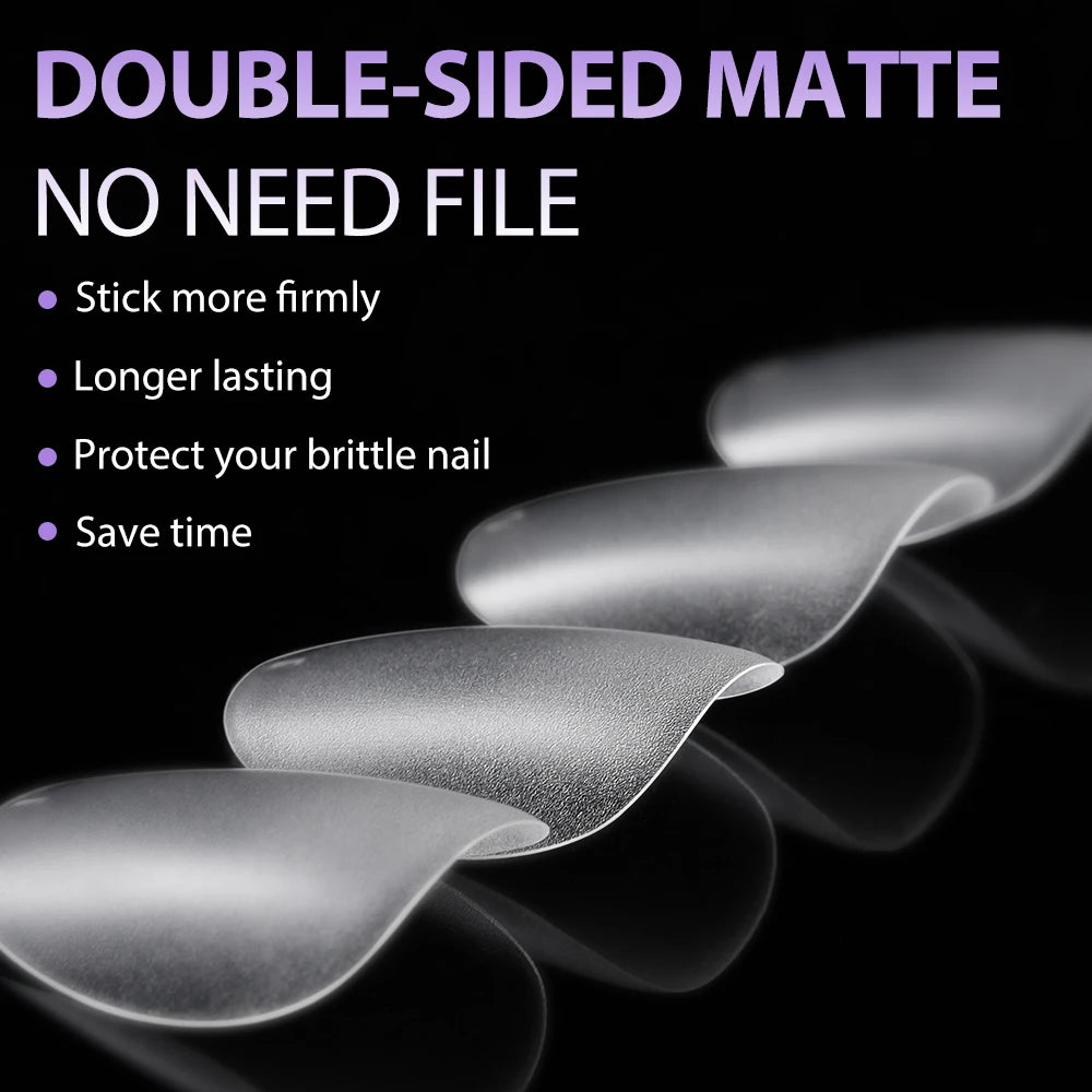 Wholesale ODM OEM 120pcs/bag Full Cover Frosted Soft Gel Nail Tips Clear Squoval Round Almond Double-Sided Full Matte Nail Tips