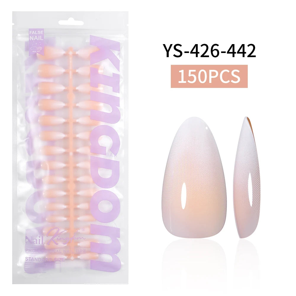 Wholesaler Private Label 150Pcs Nude Pink Gradient Fake Nails Press on Short Square Almond Ombre Press on Nails