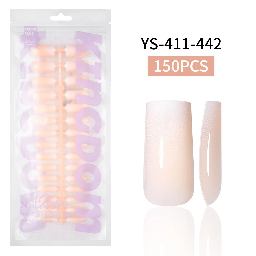 Wholesaler Private Label 150Pcs Nude Pink Gradient Fake Nails Press on Short Square Almond Ombre Press on Nails