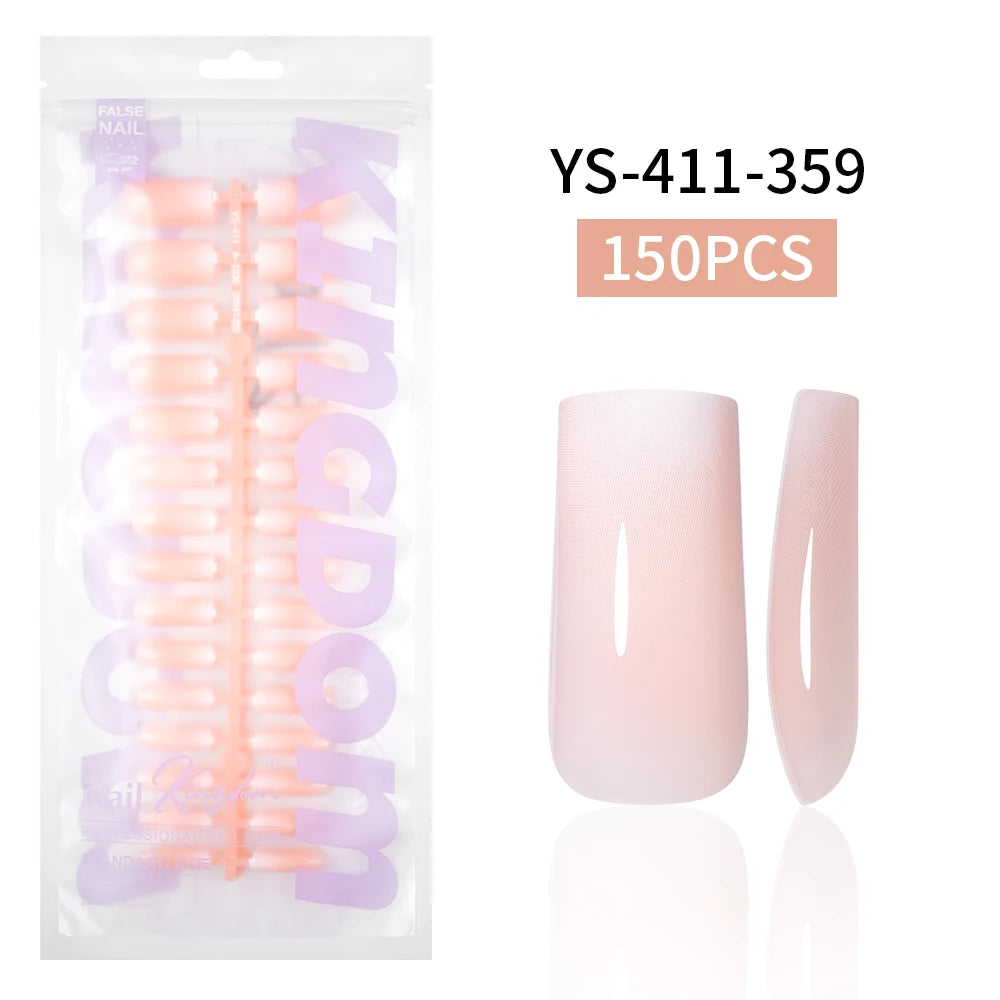 Wholesaler Private Label 150Pcs Nude Pink Gradient Fake Nails Press on Short Square Almond Ombre Press on Nails