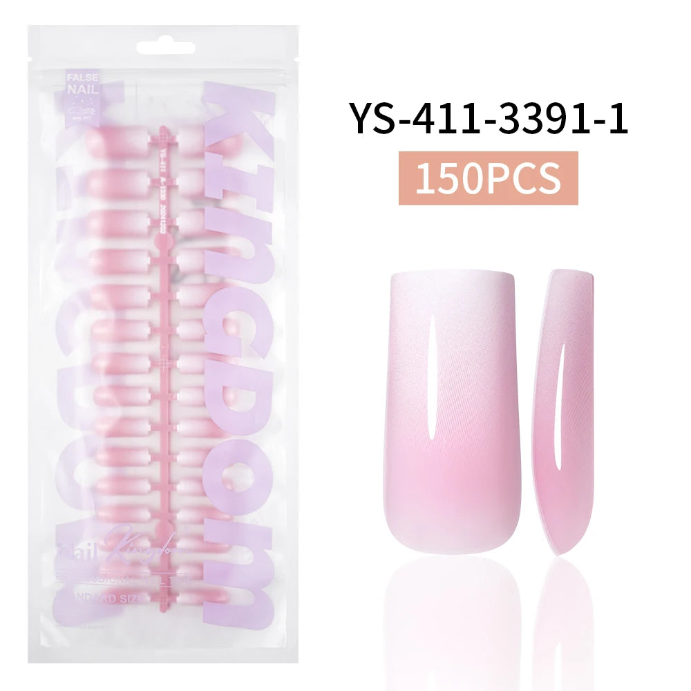 Wholesaler Private Label 150Pcs Nude Pink Gradient Fake Nails Press on Short Square Almond Ombre Press on Nails