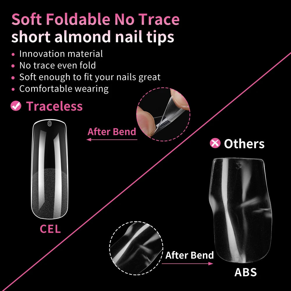 Wholesale 240Pcs Full Cover Half Matte False Nails Long Square Clear Transparent Traceless Semi Frosted Square Nail Tips