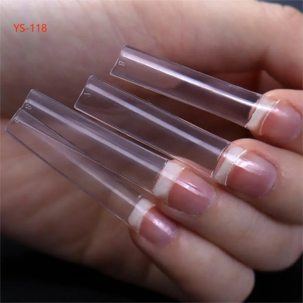 Super Long XXXL Nail Tips Clear False Nail French Non C Curve Xxl Square Stiletto Coffin Tapered Square Soft Gel Nail Tips