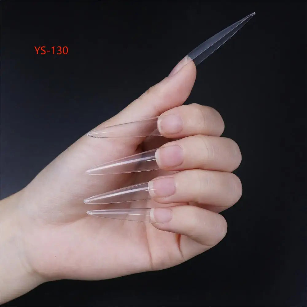 Super Long XXXL Nail Tips Clear False Nail French Non C Curve Xxl Square Stiletto Coffin Tapered Square Soft Gel Nail Tips