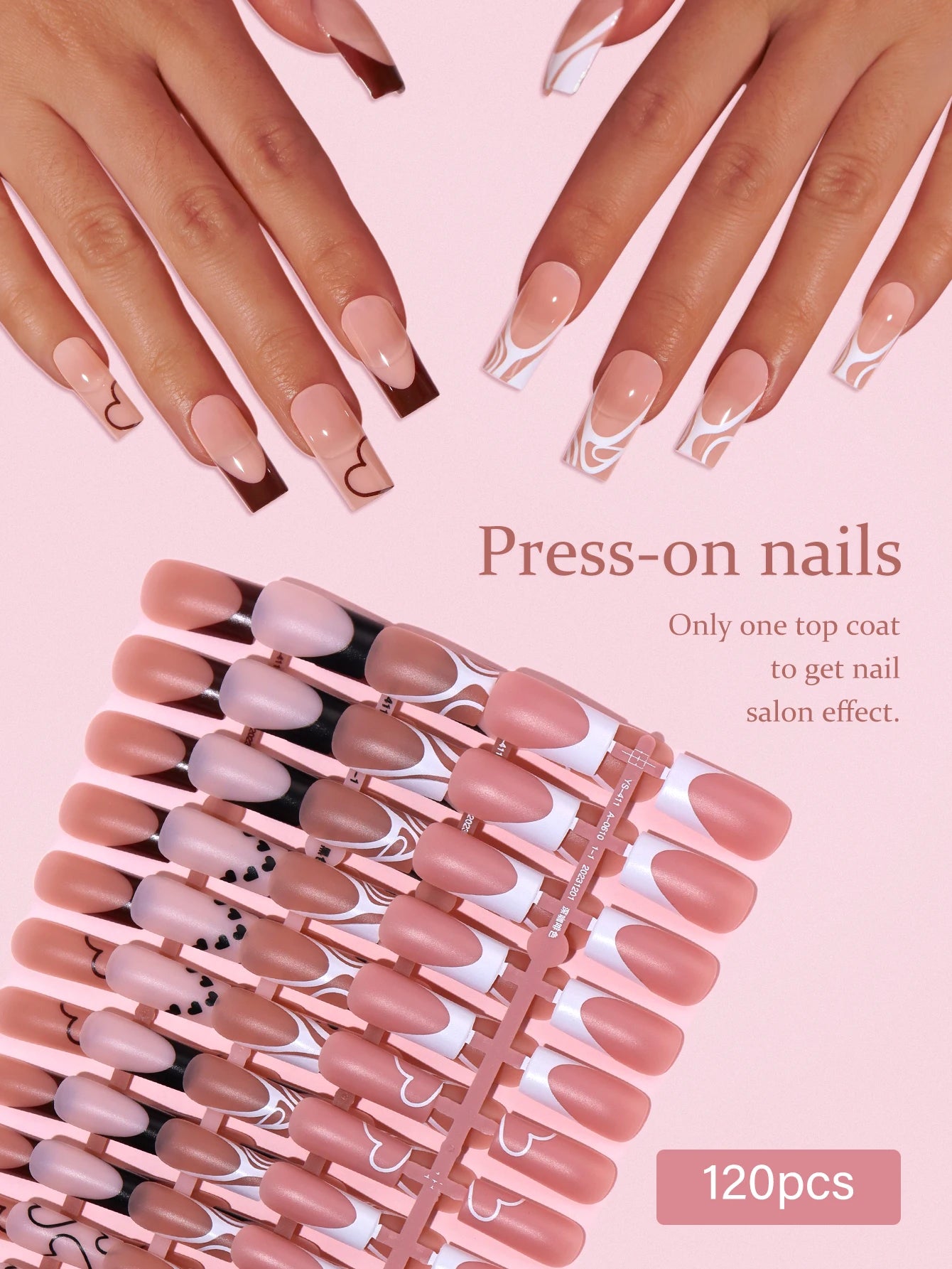 Factory Wholesales French False Matte Nails 120 Pcs Traceless Medium Square Soft Gel French Press on Nail for Nail Art Salon