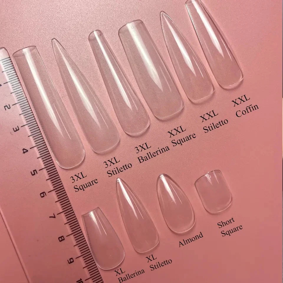 Wholesale Hot Sale Nail Salon 240 Pieces Non-Trace Nail Tip Transparent Matte Fingernail Soft Gel X Full Cover Nail Tips