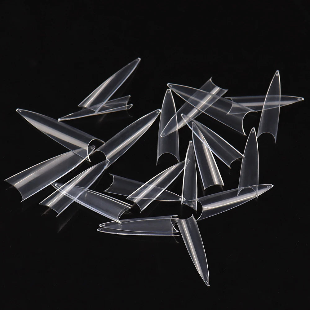 Factory OEM Wholesale 504pcs/box False Artificial Fingernails New French Long Stiletto Nail Tips