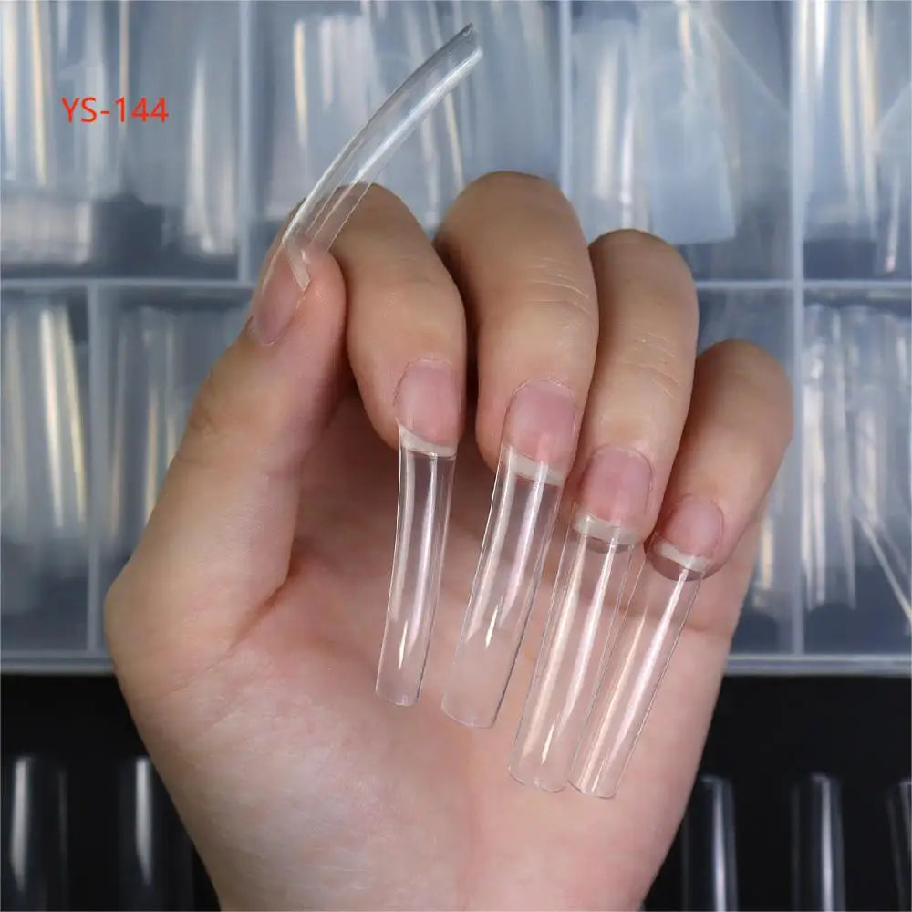 Super Long XXXL Nail Tips Clear False Nail French Non C Curve Xxl Square Stiletto Coffin Tapered Square Soft Gel Nail Tips