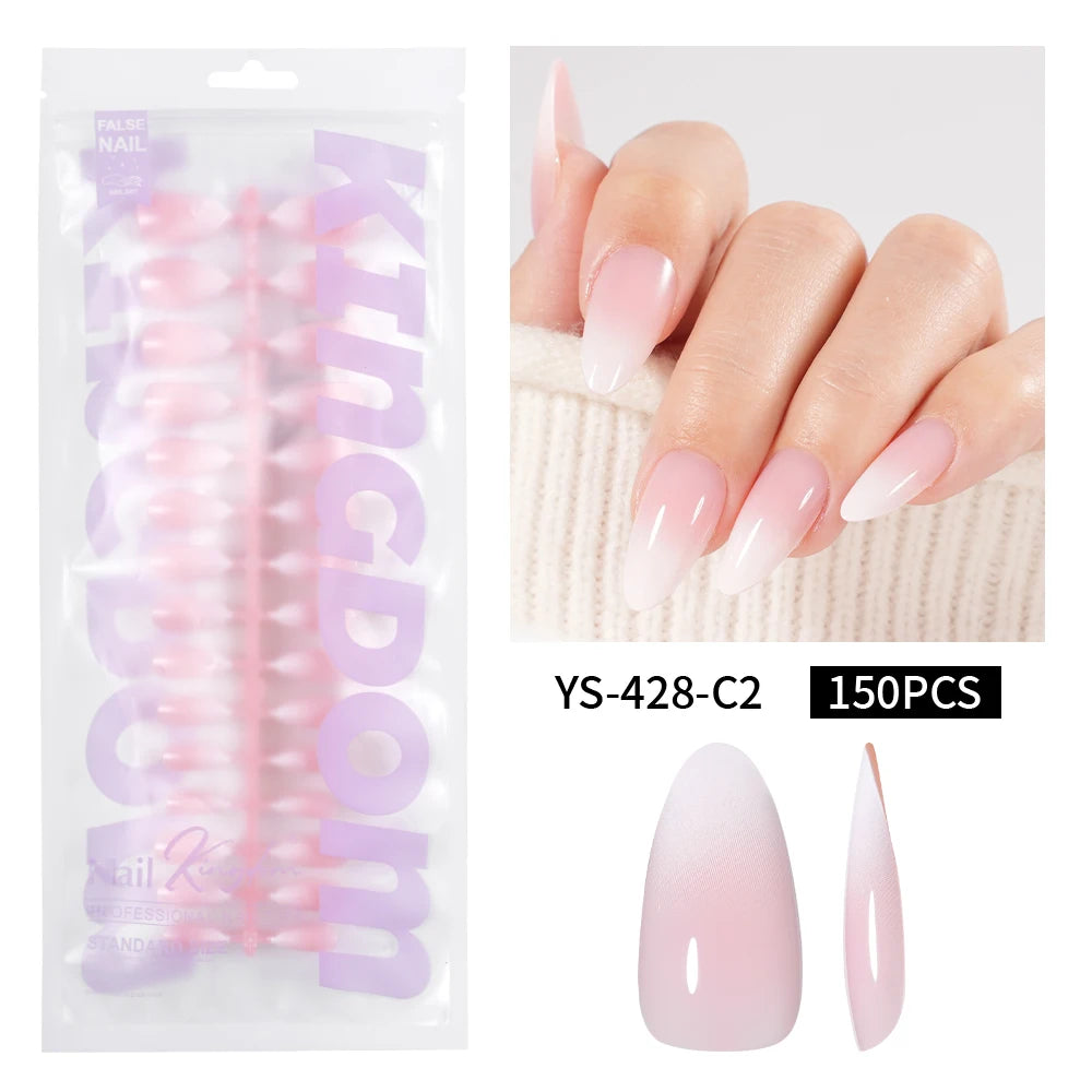 Wholesaler Private Label 150Pcs Nude Pink Gradient Fake Nails Press on Short Square Almond Ombre Press on Nails