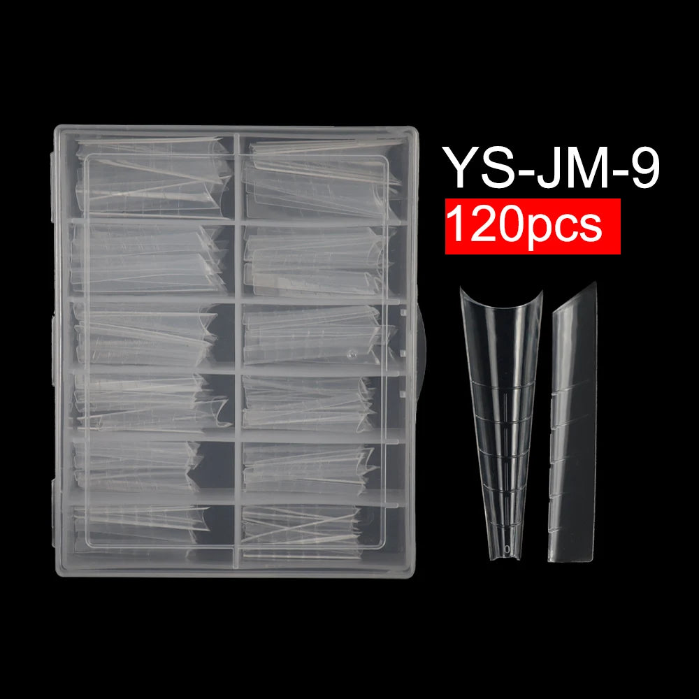 Wholesale 120pcs Russian Almond Dual Forms 26 Styles Quick Building Nail Model Extension Oval Stiletto Coffin Plastic Nail Forms