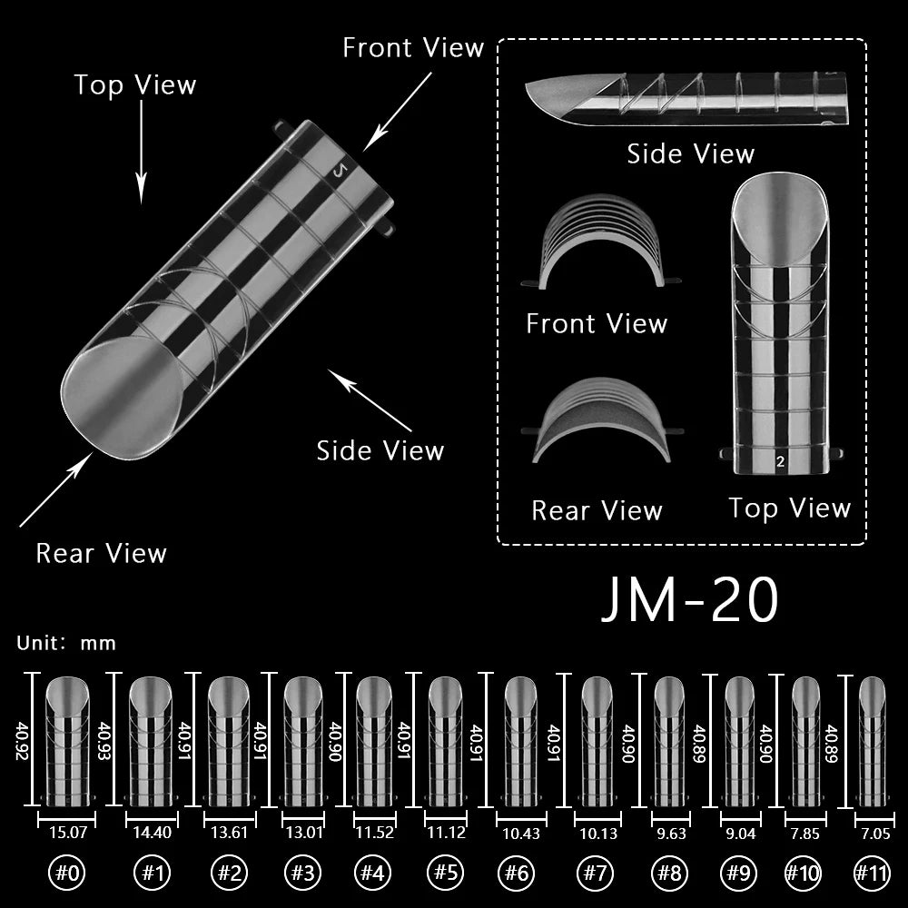 Wholesale 120pcs Russian Almond Dual Forms 26 Styles Quick Building Nail Model Extension Oval Stiletto Coffin Plastic Nail Forms