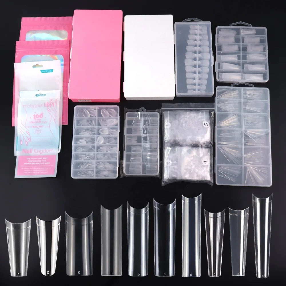 Super Long XXXL Nail Tips Clear False Nail French Non C Curve Xxl Square Stiletto Coffin Tapered Square Soft Gel Nail Tips