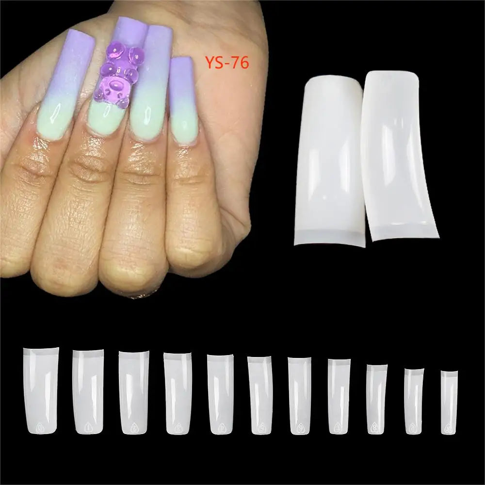 Super Long XXXL Nail Tips Clear False Nail French Non C Curve Xxl Square Stiletto Coffin Tapered Square Soft Gel Nail Tips